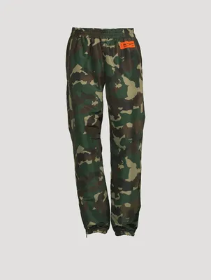 Nylon Track Pants Camo Print