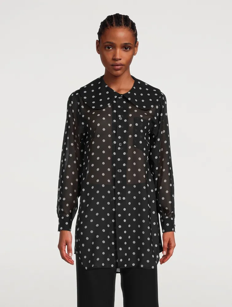 Polka Dot Chiffon Blouse
