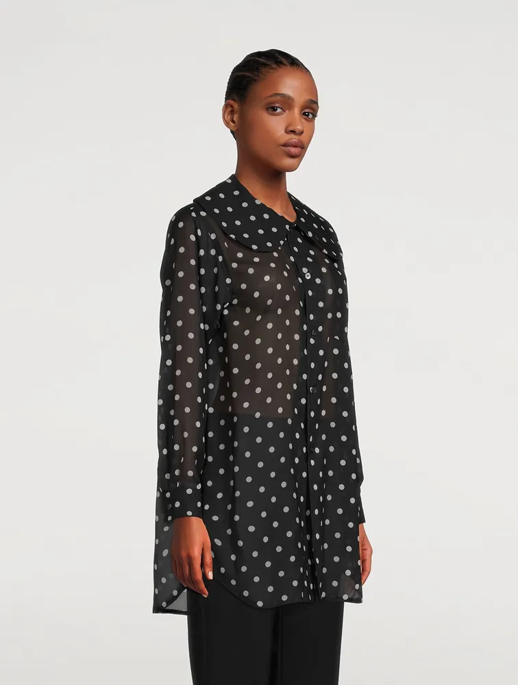 Polka Dot Chiffon Blouse