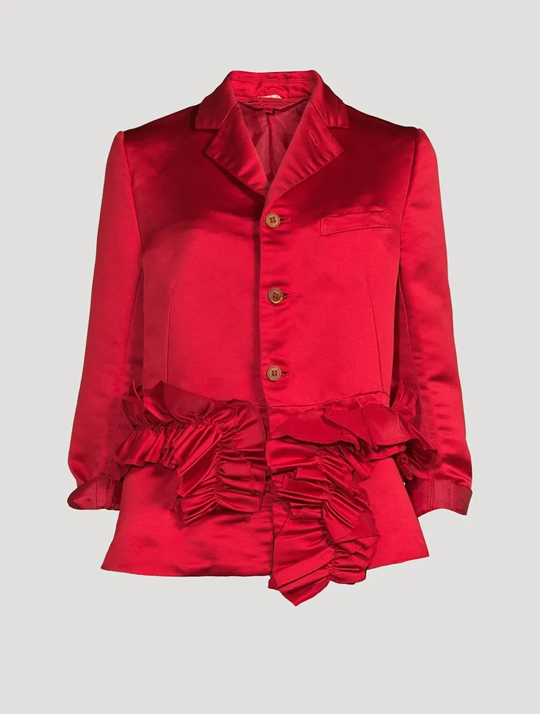 Ruched Satin Blazer