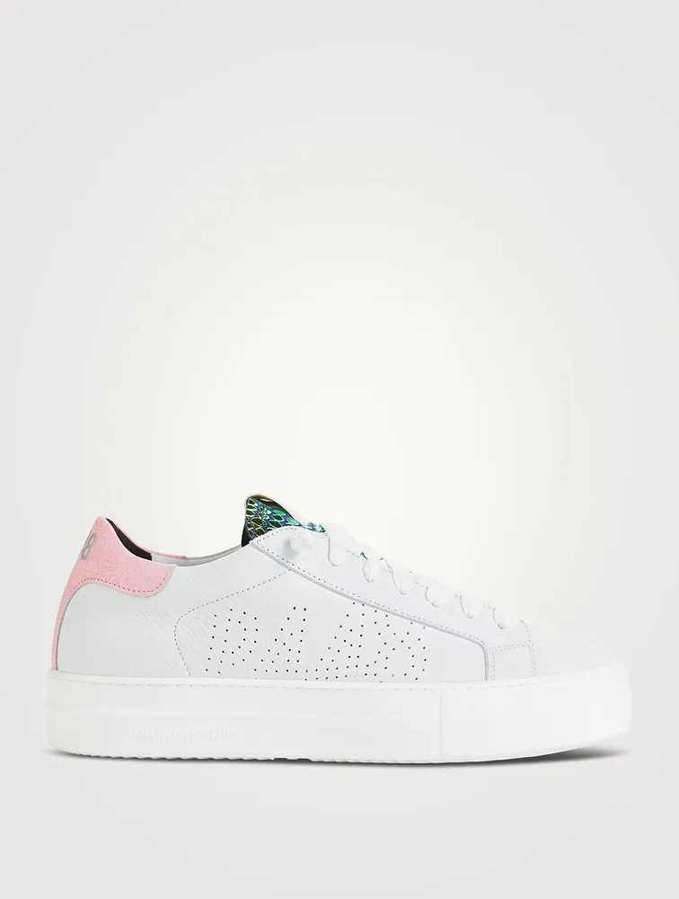 Thea Perforated Leather Platform Sneakers