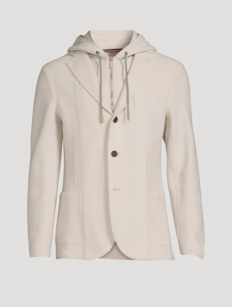 Wool Zip Jacket With Hood