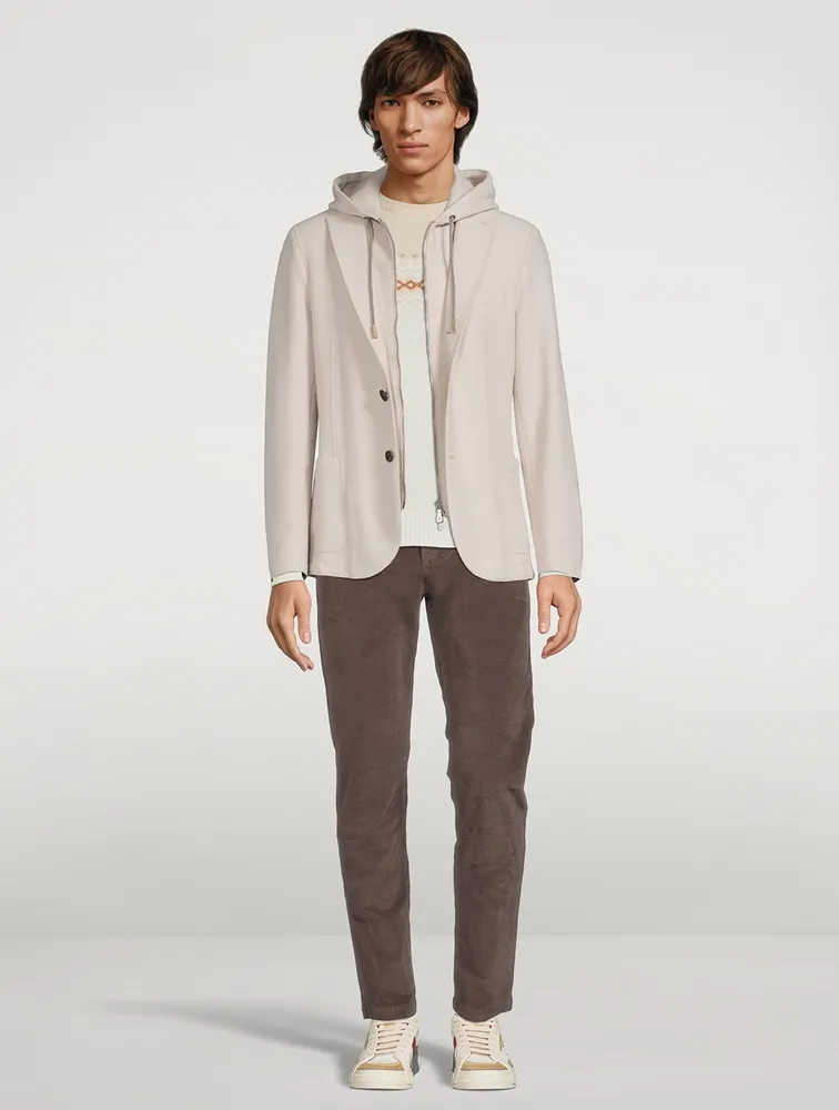 Wool Zip Jacket With Hood