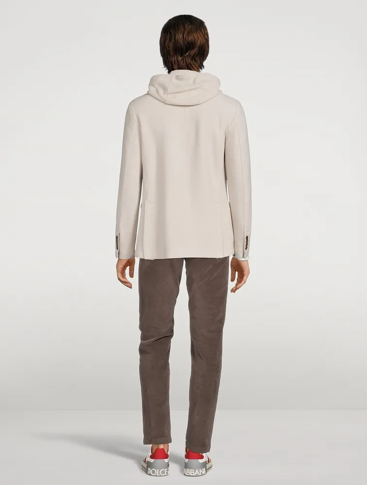 Wool Zip Jacket With Hood