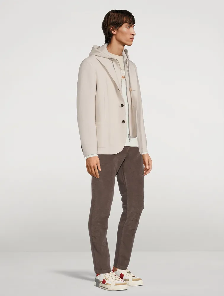 Wool Zip Jacket With Hood