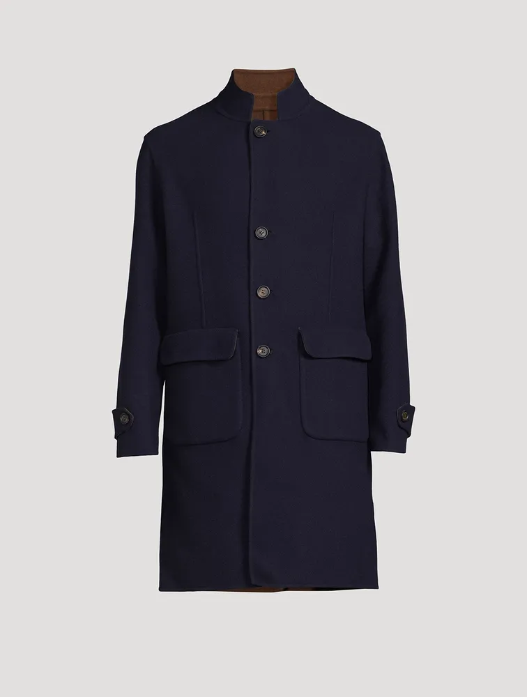 Wool Reversible Single-Breasted Jacket