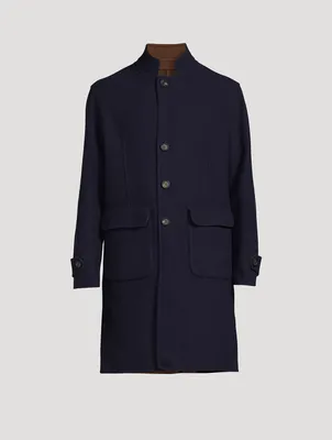 Wool Reversible Single-Breasted Jacket
