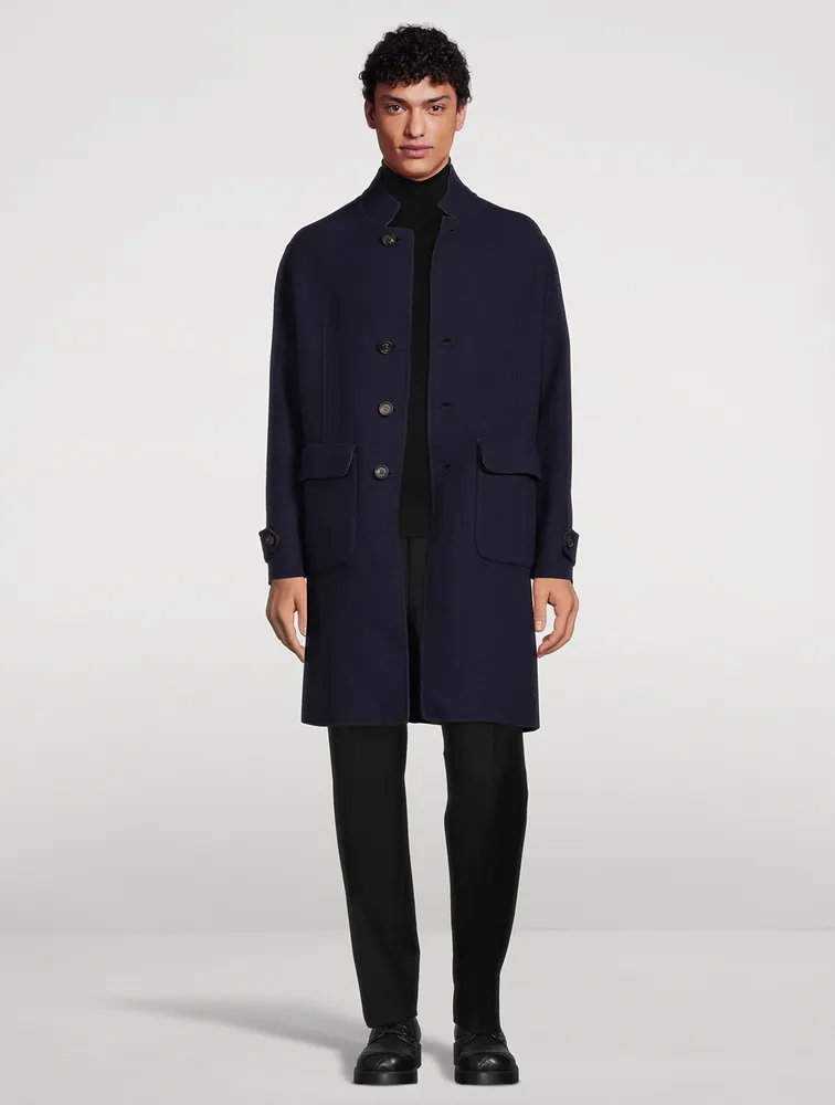 Wool Reversible Single-Breasted Jacket