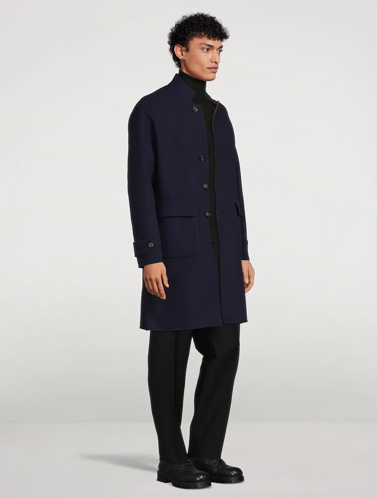 Wool Reversible Single-Breasted Jacket