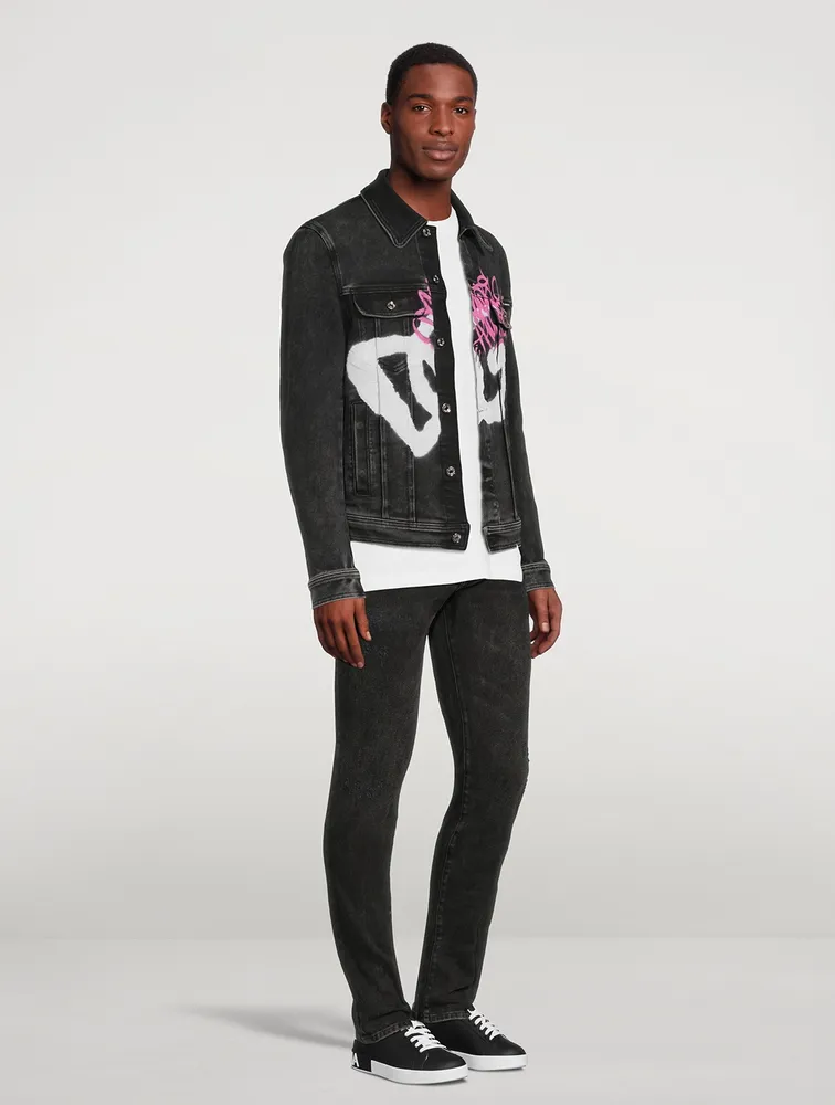 Spray Print Denim Jacket