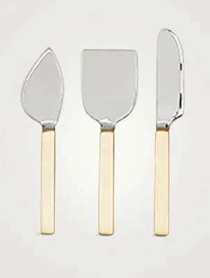 Set Of Three Rattan Cheese Knives