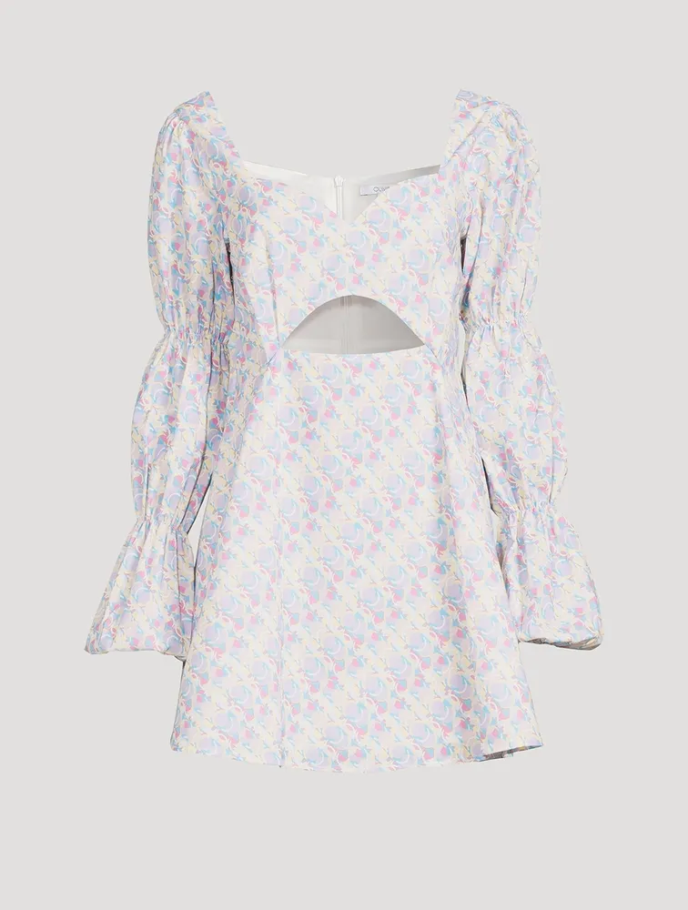 Eloise Puff-Sleeve Cut-Out Mini Dress