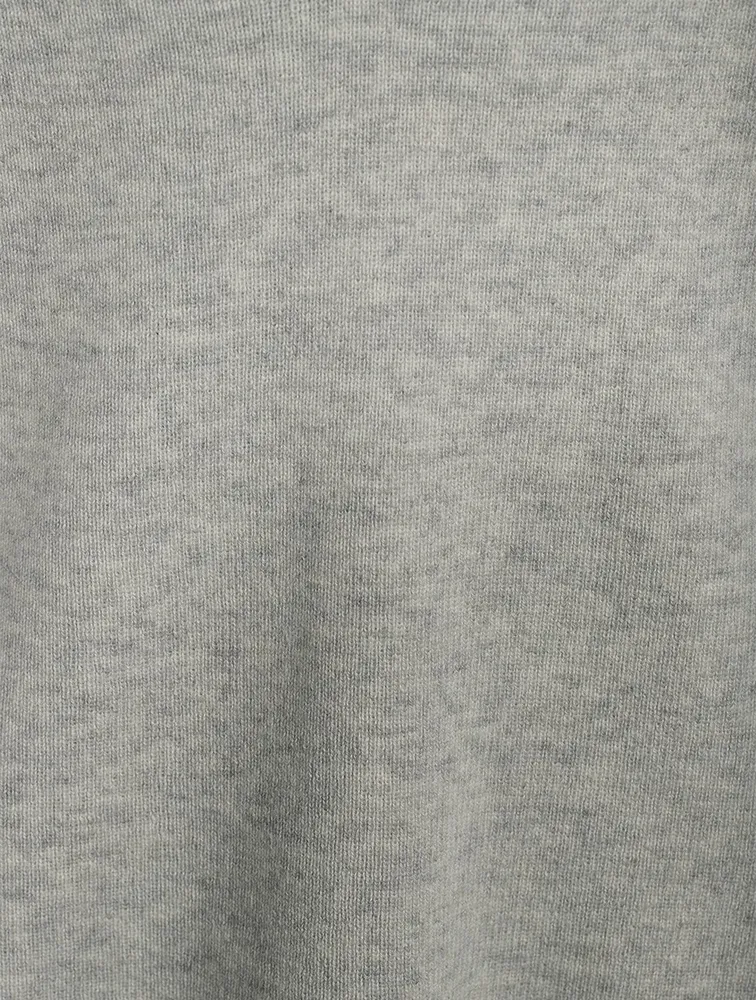 The Wool-Cashmere Open Polo Sweater