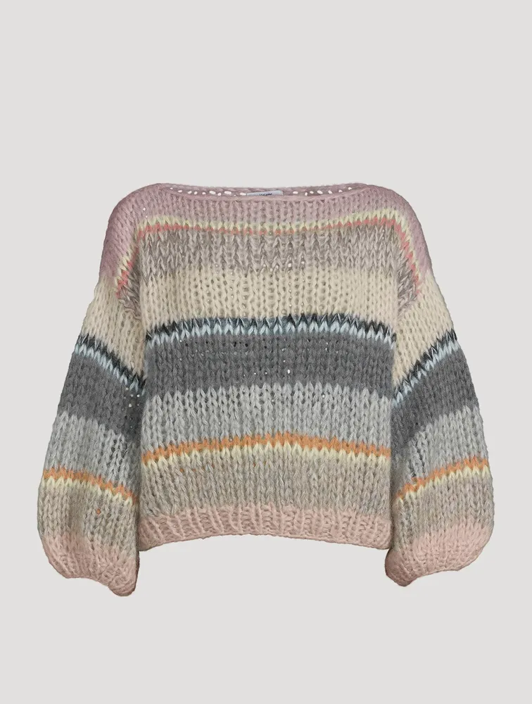 Big Mohair-Blend Galore Sweater Stripe