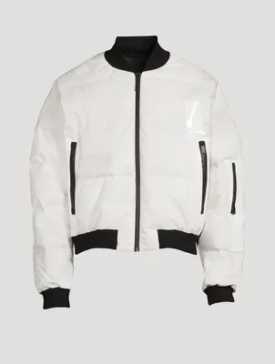 Down Bomber Jacket Pixel Print
