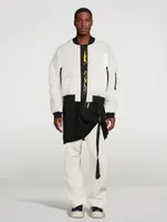Down Bomber Jacket Pixel Print