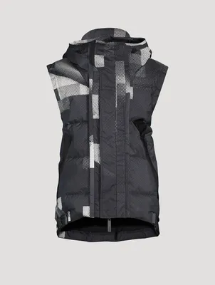 Modular Down Vest Pixel Print
