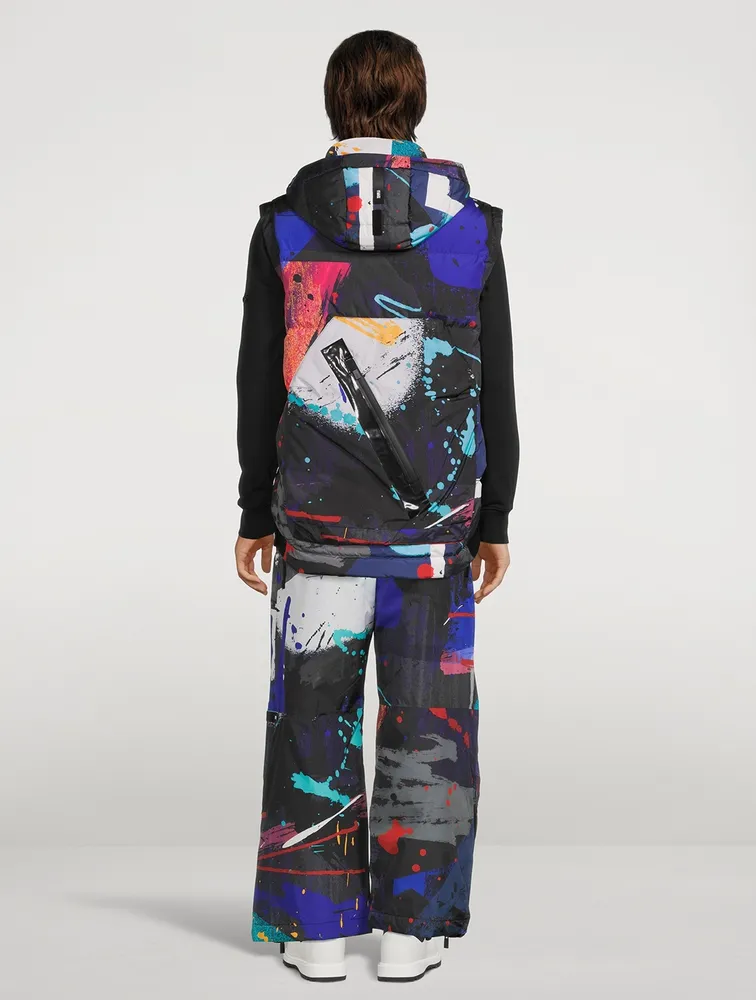 Modular Down Vest Splatter Print