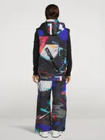 Modular Down Vest Splatter Print