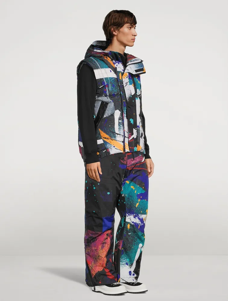 Modular Down Vest Splatter Print