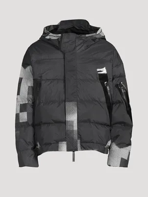 Utility Down Jacket Pixel Print