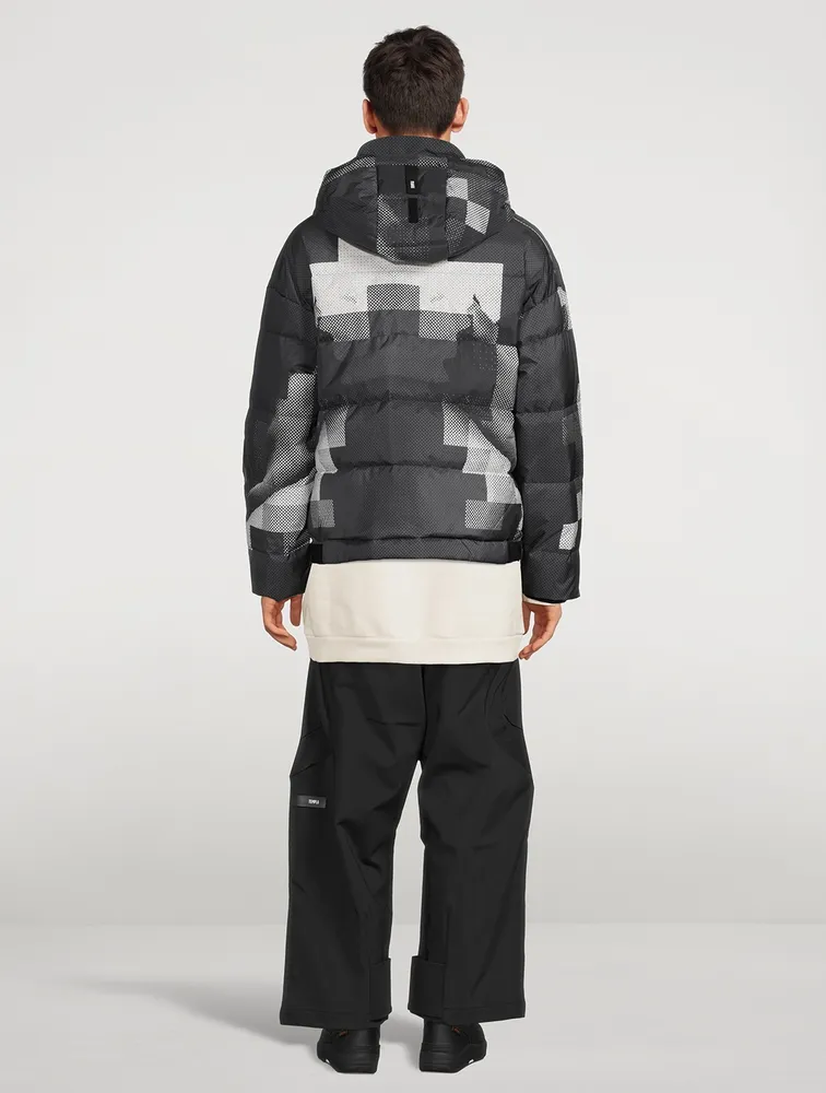 Utility Down Jacket Pixel Print