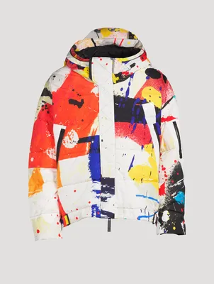 Utility Down Jacket Splatter Print