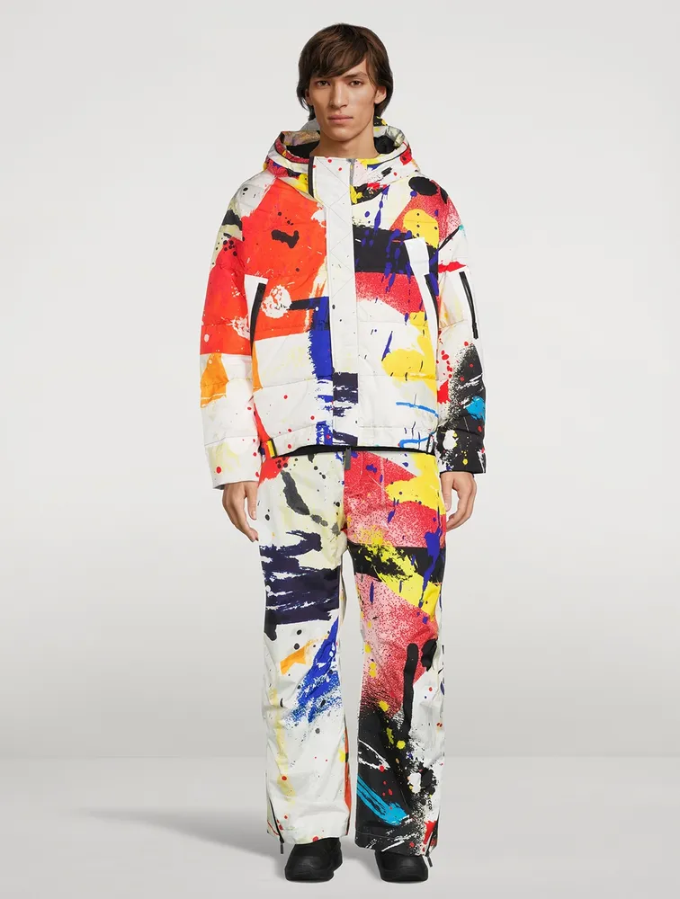 Utility Down Jacket Splatter Print
