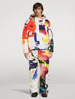 Utility Down Jacket Splatter Print