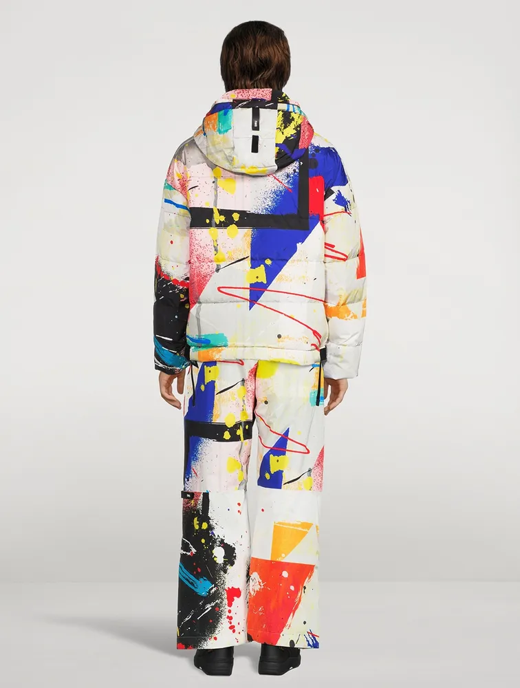 Utility Down Jacket Splatter Print