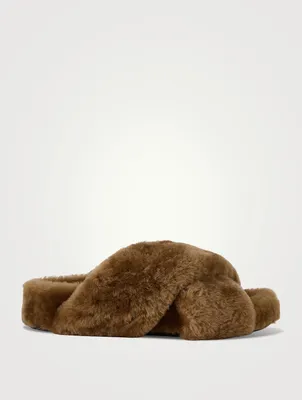 Shearling Slide Sandals