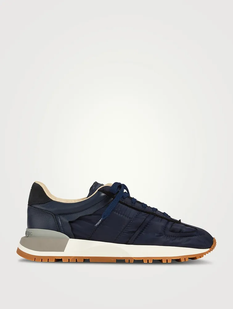 50-50 Nylon And Leather Sneakers