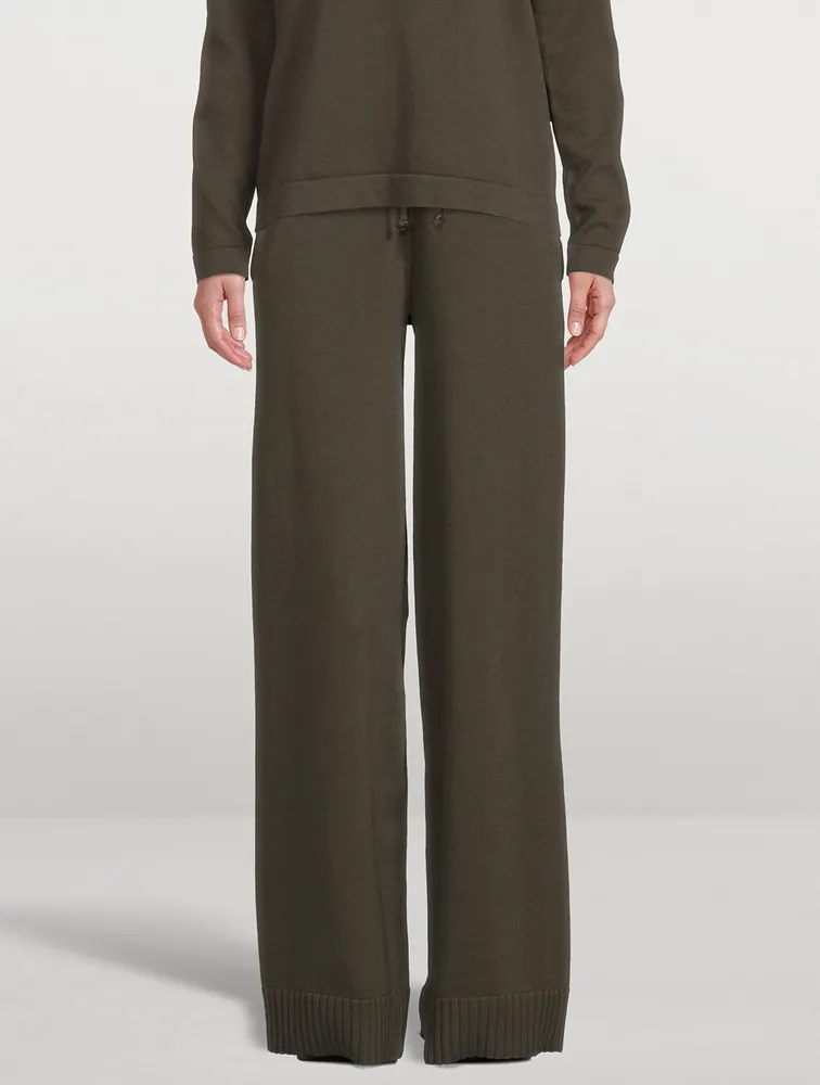 Fine Knit Wide-Leg Pants