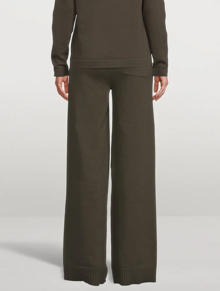 Fine Knit Wide-Leg Pants