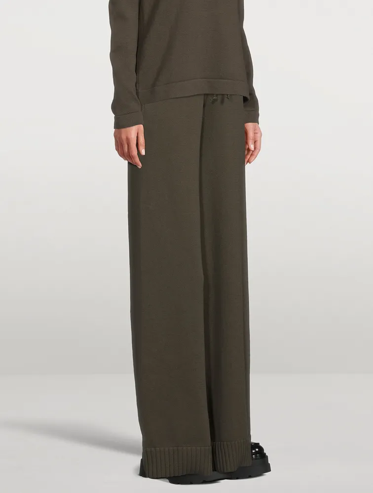 Fine Knit Wide-Leg Pants