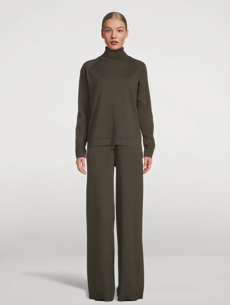 Fine Knit Wide-Leg Pants