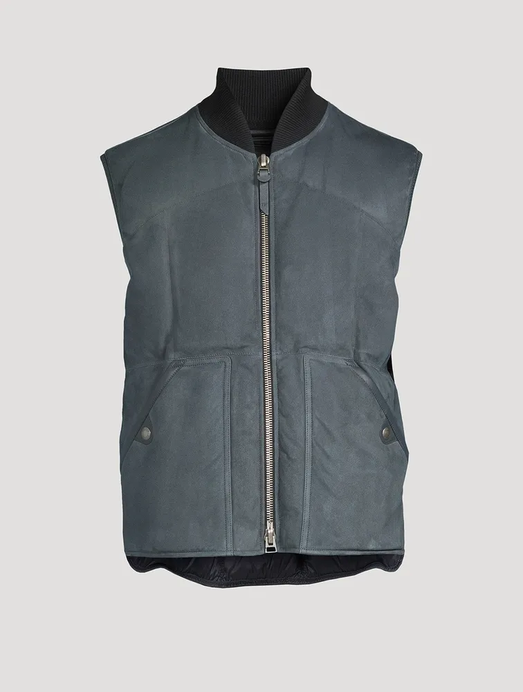 Light Suede Down Vest