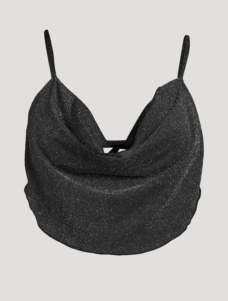 Cowlneck Glitter Bikini Top