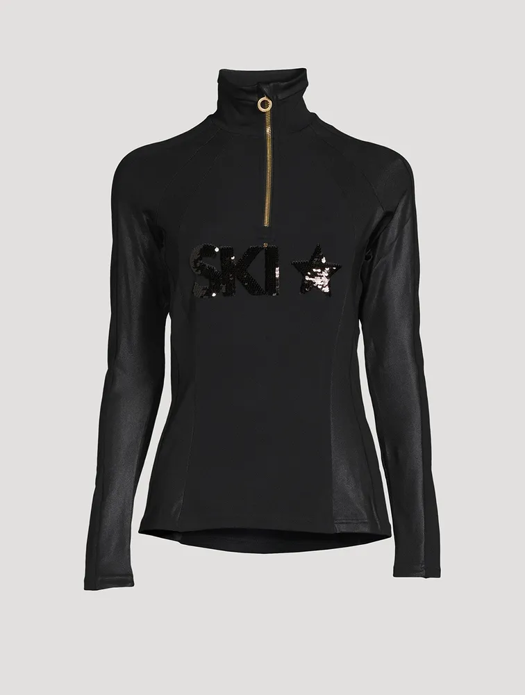 Davos Sequin Zip Top