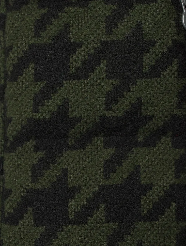 Flare Down Jacket Houndstooth Print