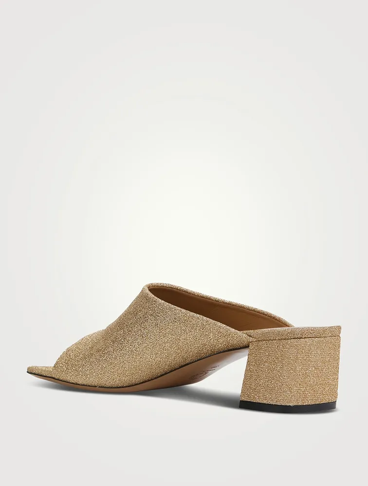 Fabric Heeled Mules