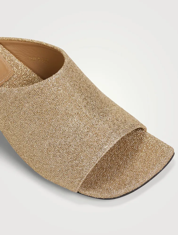 Fabric Heeled Mules