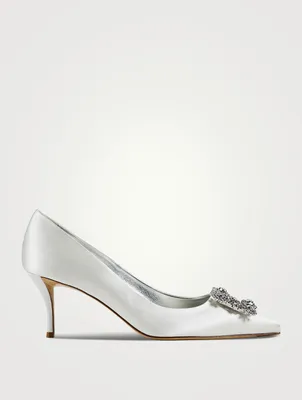 Flower Strass Satin Pumps