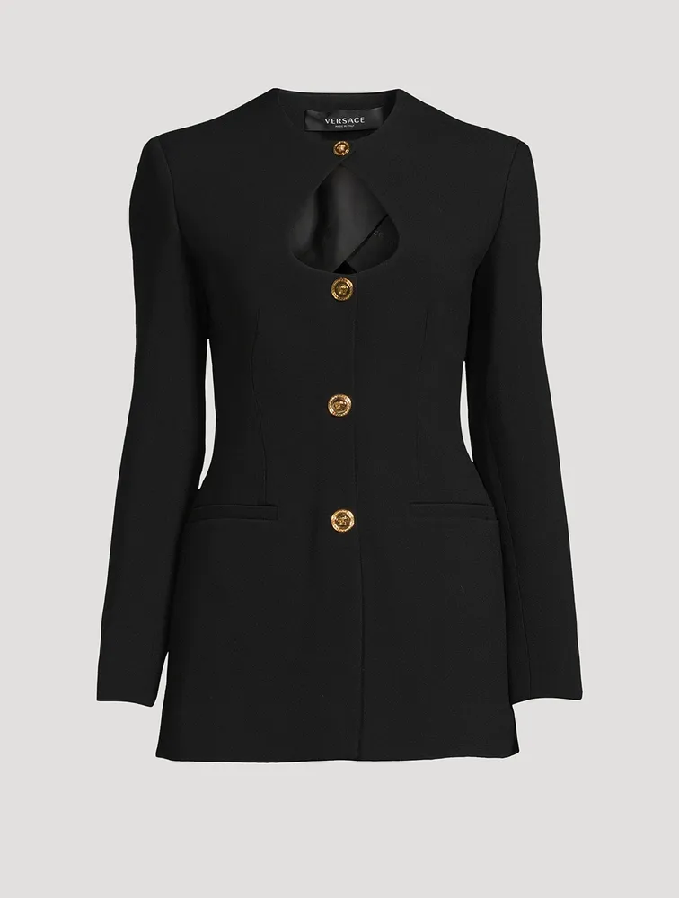 Cut-Out Single-Breasted Blazer