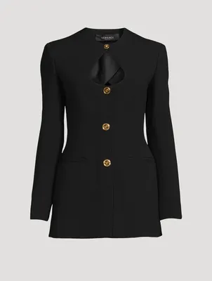 Cut-Out Single-Breasted Blazer