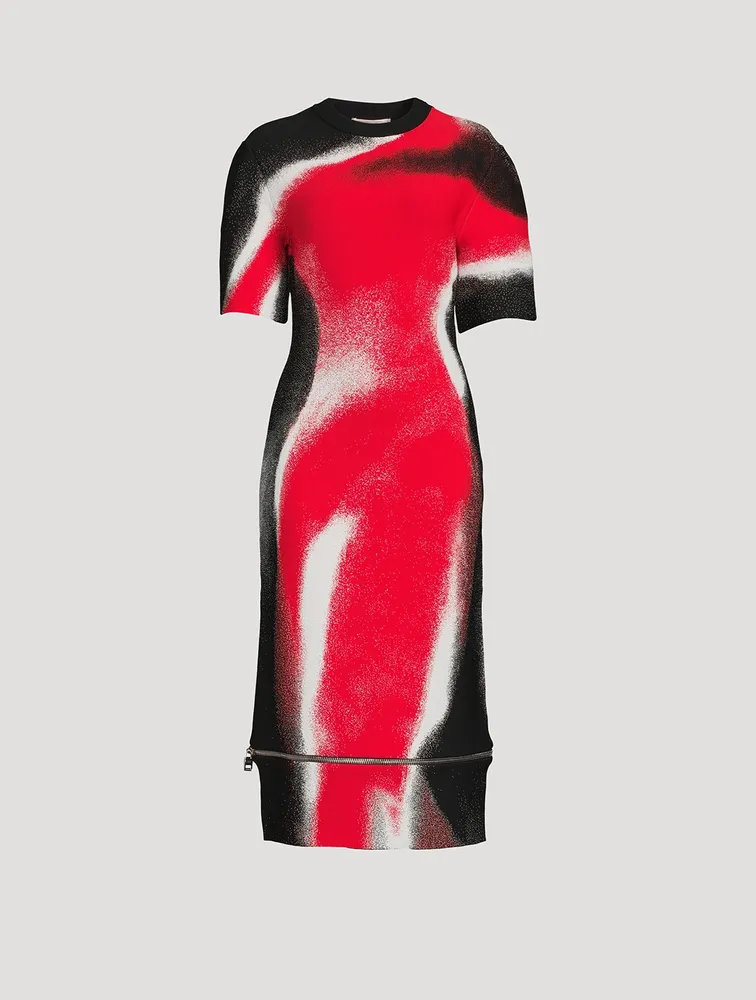 Mushroom Spores Jacquard Pencil Dress