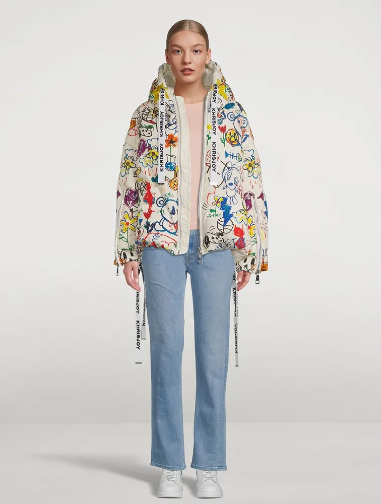 Puff Khris Down Jacket In Graffiti Bear Print