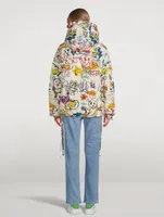 Puff Khris Down Jacket In Graffiti Bear Print