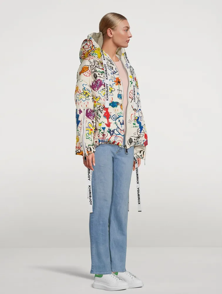 Puff Khris Down Jacket In Graffiti Bear Print