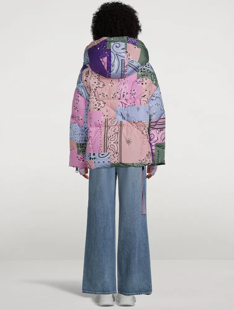 Puff Khris Patch Down Jacket In Bandana Print